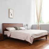 北欧宜家全实木床1.8米简约现代日式原木双人婚床1.5卧室榆木家具