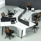 职员办公桌成都办公家具简约现代电脑桌员工桌屏风4人位办公桌椅