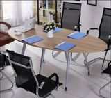 会议桌会客洽谈接待桌椭圆小型办公桌简约现代职员培训桌椅组合