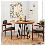 复古铁艺实木餐桌餐桌椅组合咖啡厅桌小圆桌饭桌客厅桌餐厅桌茶几
