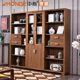 中格家具中式实木自由组合书柜简约现代书房储物柜可带门实木书柜