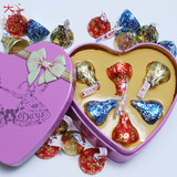 Kisses好时水滴巧克力DIY礼盒6粒心形粉色盒装结婚庆喜糖成品包装