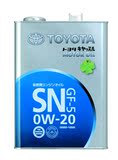 日本代购直邮 TOYOTA丰田纯牌0W-20矿物油4L新标SN/GF-5发动机油