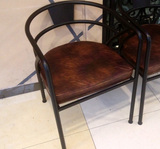 欧式铁艺餐椅靠背椅皮垫座椅商业办公座椅餐厅椅休闲椅休息椅靠椅