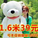 泰迪熊毛绒玩具公仔抱枕熊猫布娃娃大号抱抱熊生日礼物女1.6米1.8