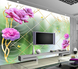 无纺布壁纸3d 立体墙布客厅电视背景墙纸欧式大型壁画无缝玫瑰花