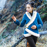 素萝 金戈。贰 原创设计中国风女装2015新款冬装不规则保暖短外套