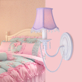 北欧美式简约卧室灯儿童公主房床头壁灯玫红粉色婚庆艺术创意壁灯