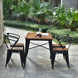 铁艺实木休闲餐桌椅组合酒吧阳台桌椅茶几创意咖啡厅星巴克套装
