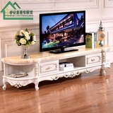 欧式客厅大理石电视柜茶几整装实木烤漆电视机柜美式雕花橡木地柜
