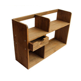 创意实木学生桌面小书架 桌上置物收纳架 复古木质小花架储物书柜