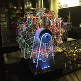粤明新款LED充电发光子弹杯架 亚克力12孔烈酒吞杯酒架酒吧台灯