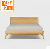 全实木橡木床北欧宜家现代简约1.8米双人大床婚床日式简欧床包邮