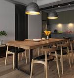 美式铁艺餐桌椅组合复古实木餐桌椅餐台饭桌简约餐桌餐椅办公桌子
