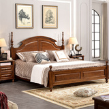 全实木床双人1.8米 美式乡村白蜡木床1.5m 婚床卧室家具双人床