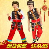 儿童演出服装少数民族男童服装葫芦丝舞台表演服苗族傣族舞蹈服装