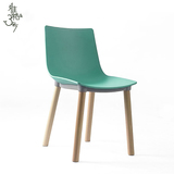 设计师伊姆斯椅家用塑料木头椅子靠背椅新中式酒店餐椅现代简约