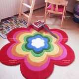 可爱公主房花朵地毯女孩卧室床边书房地毯儿童房不规则异形创意垫