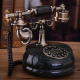 慕臻天然绿玉石仿古电话机欧美式复古董电话老式创意家用高档座机