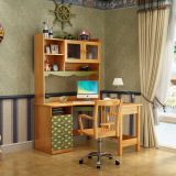 全实木书桌儿童转角书桌书柜北欧橡胶木书房家具环保写字台电脑桌