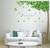 墙壁装饰贴画温馨卧室床头背景墙贴纸客厅清新绿树绿叶家装墙贴纸