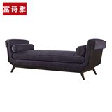 新中式定制家具沙发 现代简约贵妃椅美人榻 酒店布艺沙发床躺椅