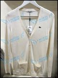 Lacoste法国鳄鱼专柜正品代购女式白色针织衫毛衣开衫AF4464G2