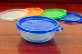 443ML~一次性餐具 塑料碗 圆形外卖合饭盒打包盒快餐盒收纳保鲜盒