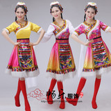 新款藏族舞蹈服女少数民族服装舞台演出服西藏成人跳舞服饰套装