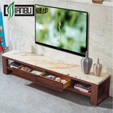 现代中式大理石电视机柜组合简约现代实木客厅储物地柜墙柜家具