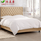 布床美式乡村布艺床双人床小户型软包婚床拉扣样板间家具床1.5米