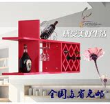 免邮钢琴烤漆壁挂红酒架酒柜简约现代墙上餐厅悬挂式红酒格置物架
