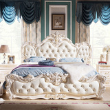 品尚居适欧式床法式大床真皮实木双人床2米2.2米婚床别墅公主床
