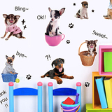 3D仿真可爱动物儿童房宝宝墙壁装饰画宠物店可爱狗狗墙贴纸幼儿园