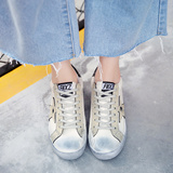 小白鞋女2016新款韩版休闲运动内增高女鞋单鞋擦色板鞋星星小脏鞋