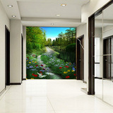 可定制大型壁画 空间拓展绿色3d立体视觉背景墙壁纸 客厅卧室墙纸