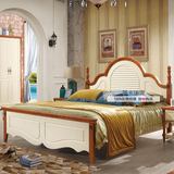 家具地中海风格床橡木1.8米1.5实木床双人床婚床田园床储物高箱床