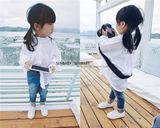 senbaby2016秋款童装韩版女宝宝女童纯棉衬衫蝙蝠袖儿童宽松上衣