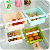 厨房用品收纳架冰箱抽屉保鲜隔板层 多用抽动式塑料置物架包邮