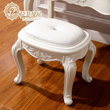 拉菲曼尼 法式田园梳妆台凳子 白色欧式化妆凳 实木公主妆凳FD004