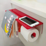 卷纸架实用小家具卷纸盒 亚克力卫生间卷纸架多功能放书 放手机