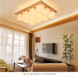创意简约北欧原木实木客厅灯木质LED卧室灯DIY木头灯具日式吸顶灯