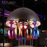 艺术loft复古工业吊灯创意酒架吊灯 个性咖啡厅酒吧吧台酒瓶吊灯