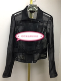 BAISI/百丝2016专柜正品时尚缕空黑色长袖个性休闲外套AJA602503
