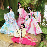 中国风 芭比娃娃玩具古装美女娃娃套装 四大美女西施女孩换装玩具
