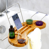 包邮茗竹居正品浴缸架浴室置物架卫生间创意泡澡神器防滑伸缩吸盘