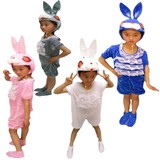 小白兔动物演出服装幼儿粉兔舞蹈表演服夏装儿童小兔子卡通造型服