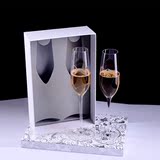 新品对杯红酒杯高脚杯香槟杯结婚酒杯情侣杯套装刻心形创意杯包邮