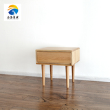 原创原木实木床头柜 北欧橡木床头柜边柜 现代小户型实木家具定制