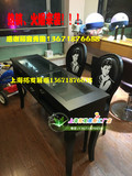 新款全黑色美甲桌美甲桌台颜色可定做单人双人三人美甲桌木质烤漆